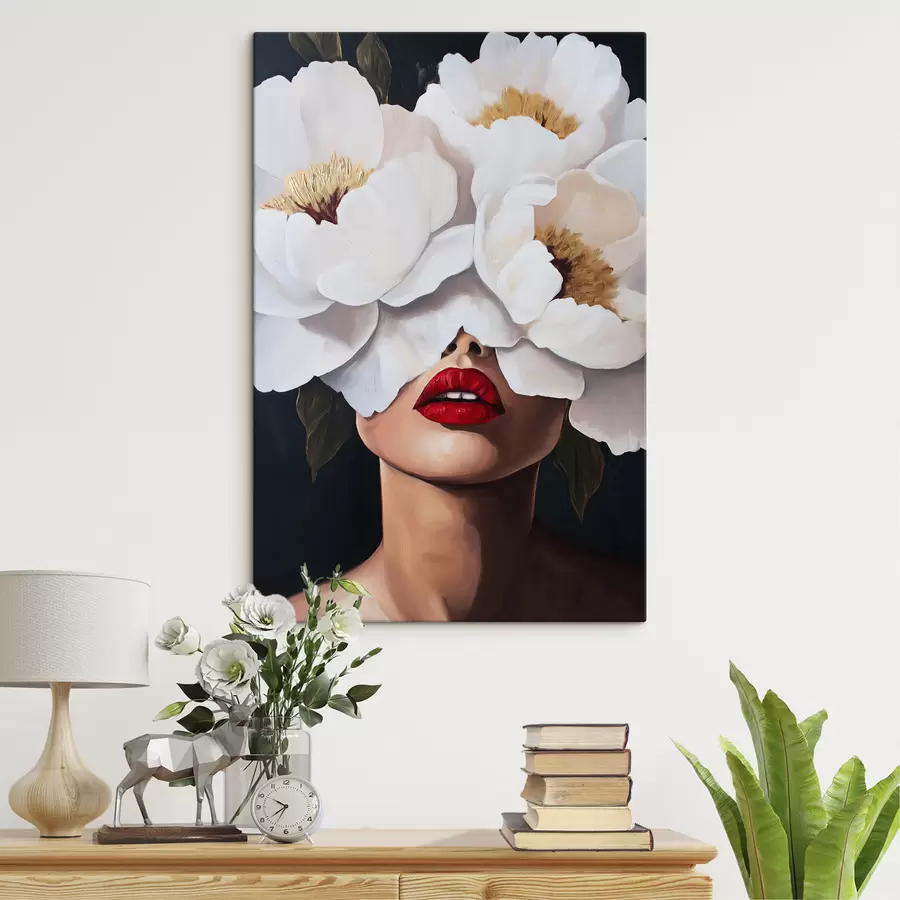  Peintures Fille avec des fleurs s49270