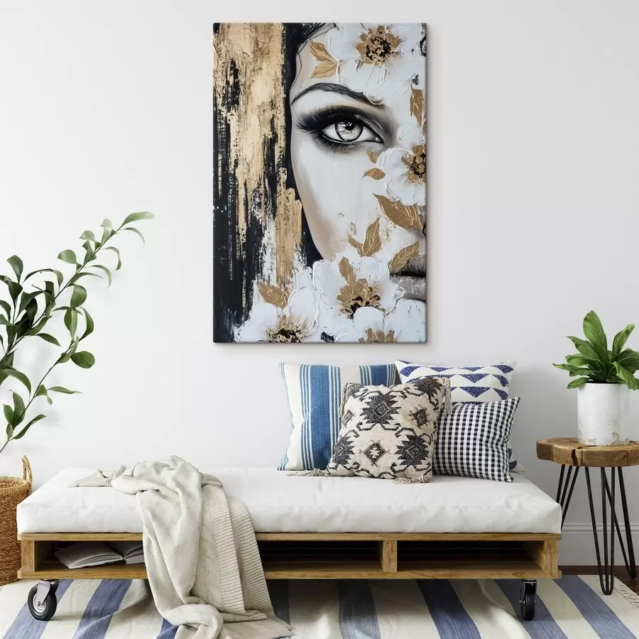  Peintures Fille avec des fleurs s49271