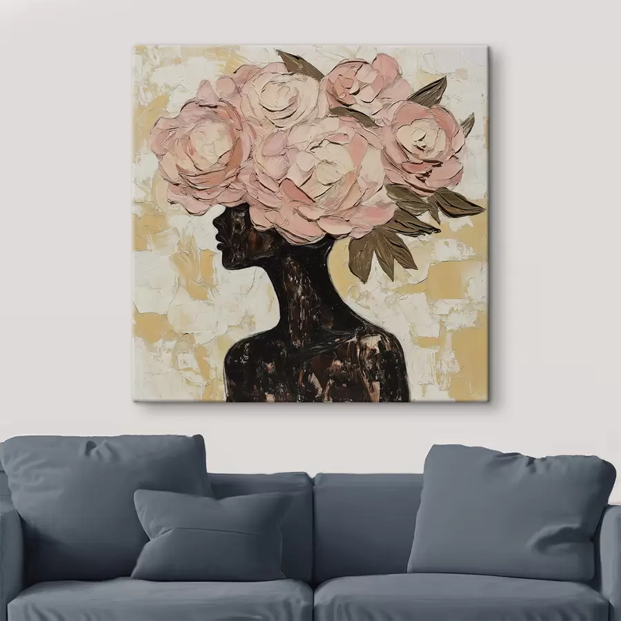  Peintures Une jeune fille aux fleurs s49286