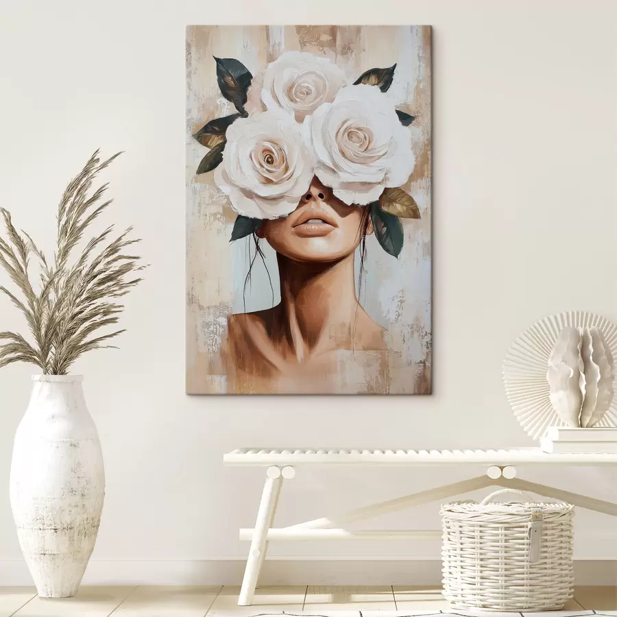  Peintures Une jeune fille aux fleurs s49288