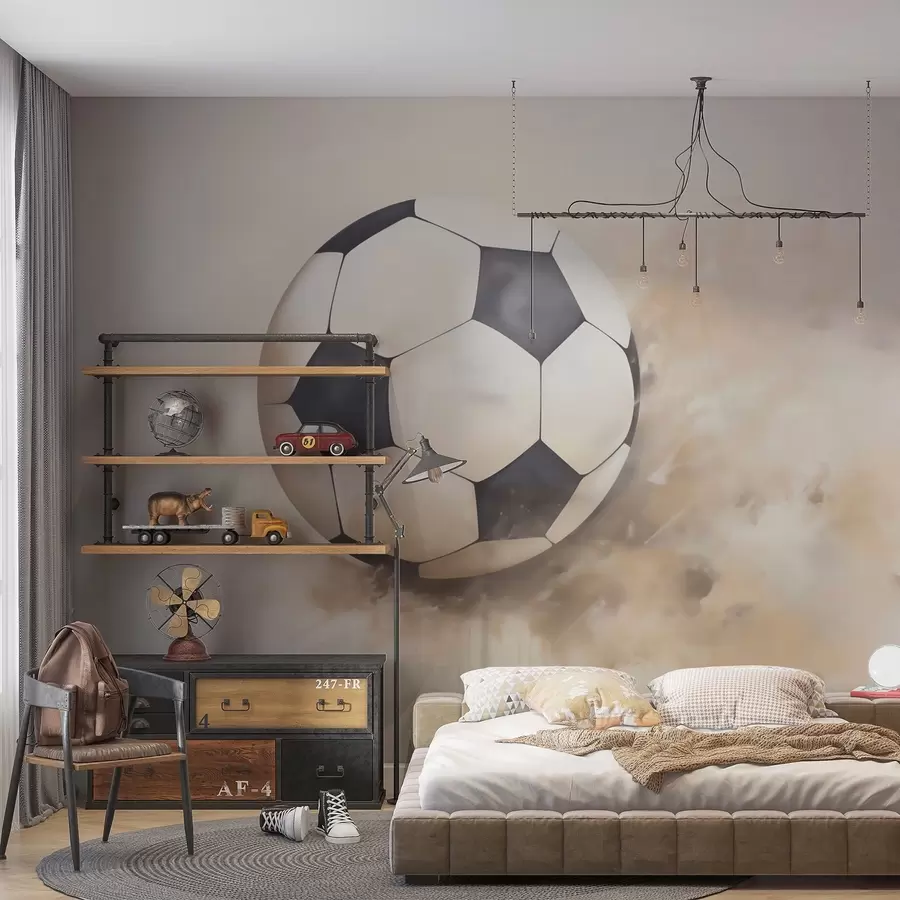 Papier peint photo Peinture imitant un ballon de football w05640