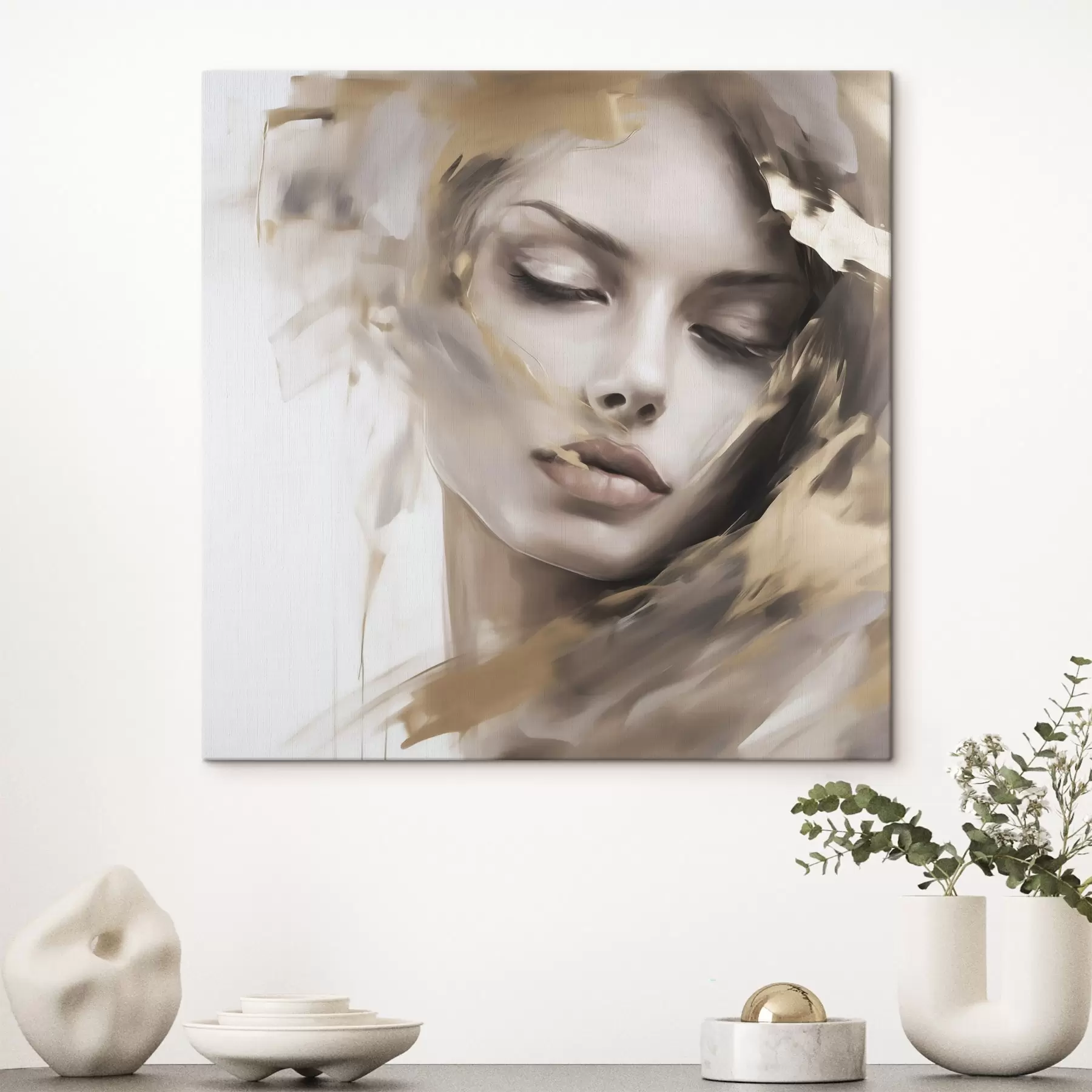  Peintures Portrait abstrait d'une jeune fille, imitation de peinture s49131