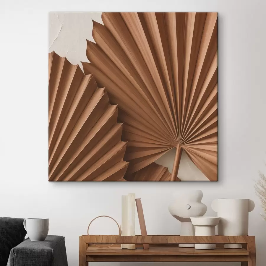  Peintures Feuilles de palmier, image plane, imitation de l'effet de profondeur et de relief s49134