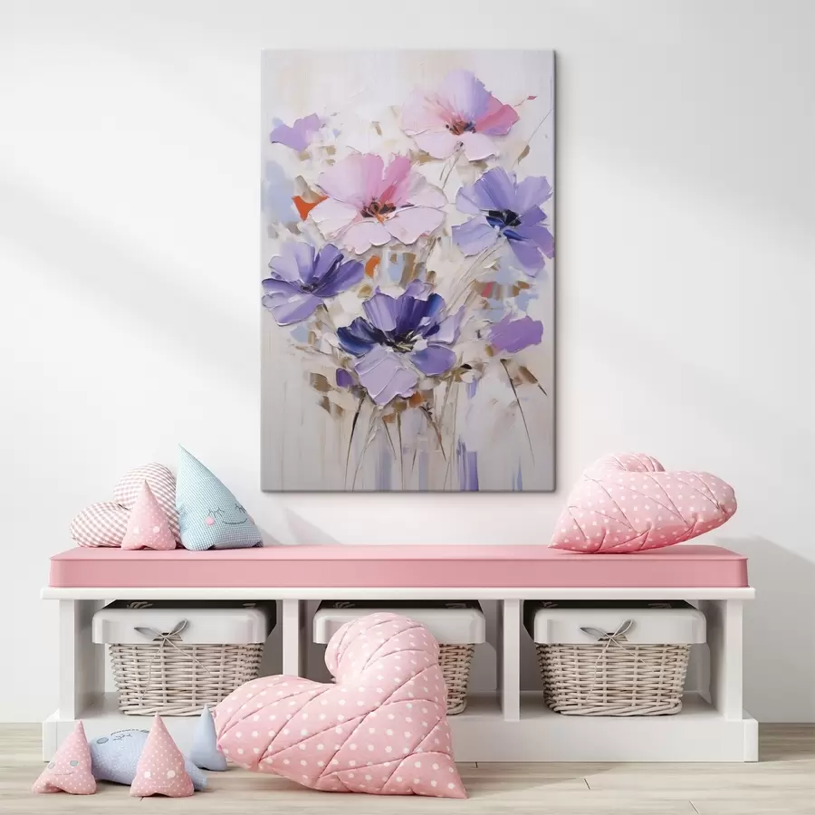  Schilderijen Bloemen, schilderij in imitatie s49136