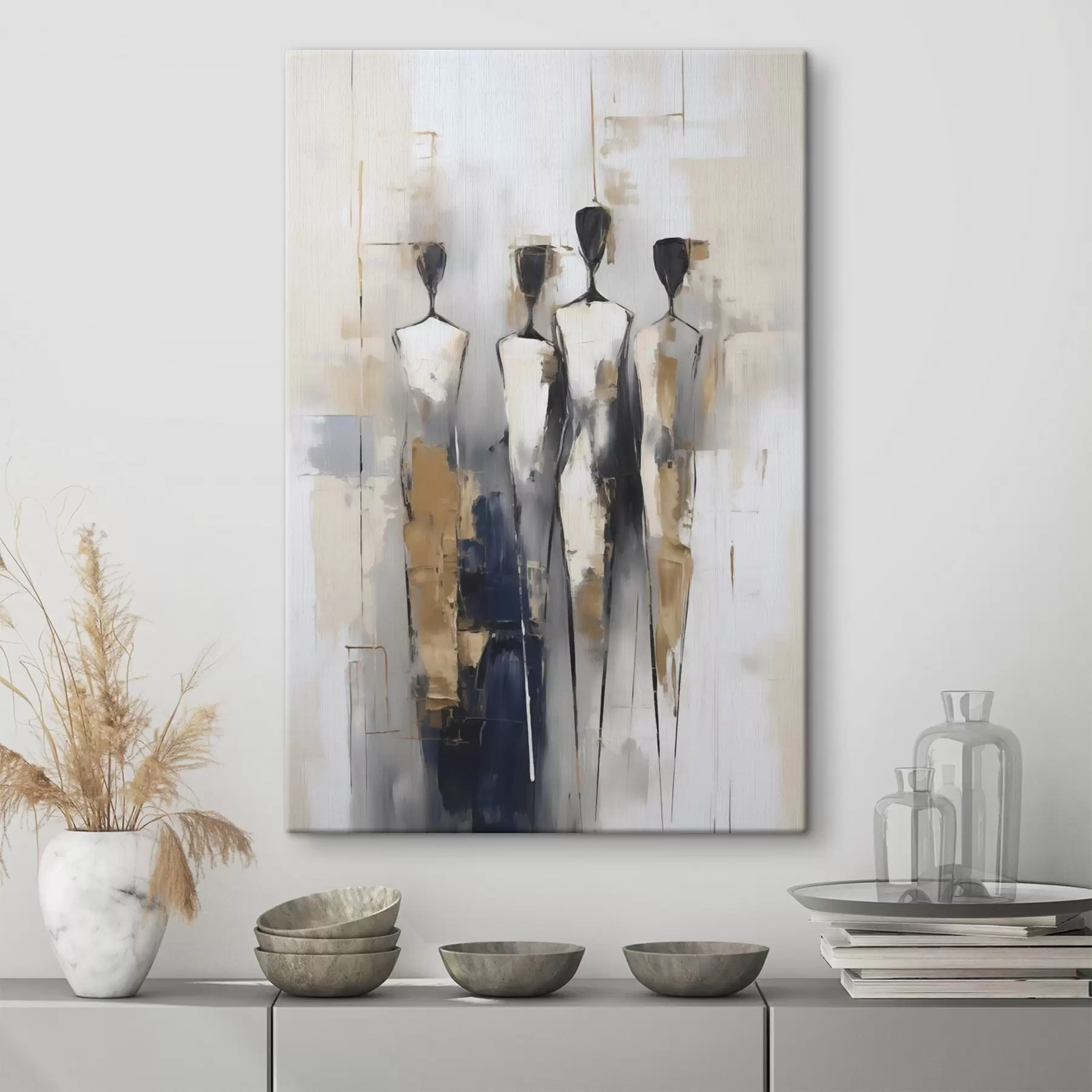  Peintures Silhouettes abstraites, imitation de la peinture s49137