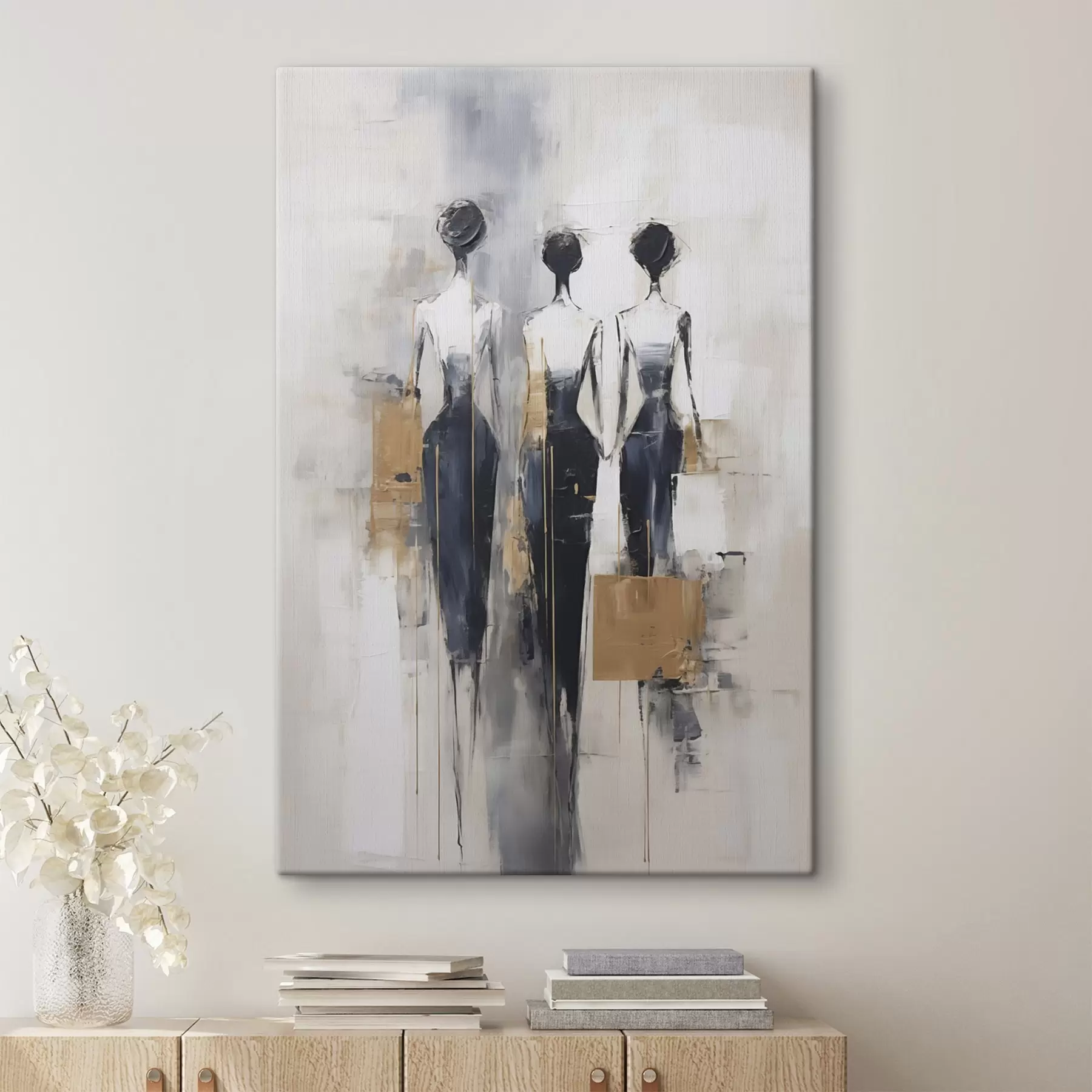  Schilderijen Abstracte silhouetten, schilderijimitatie s49138