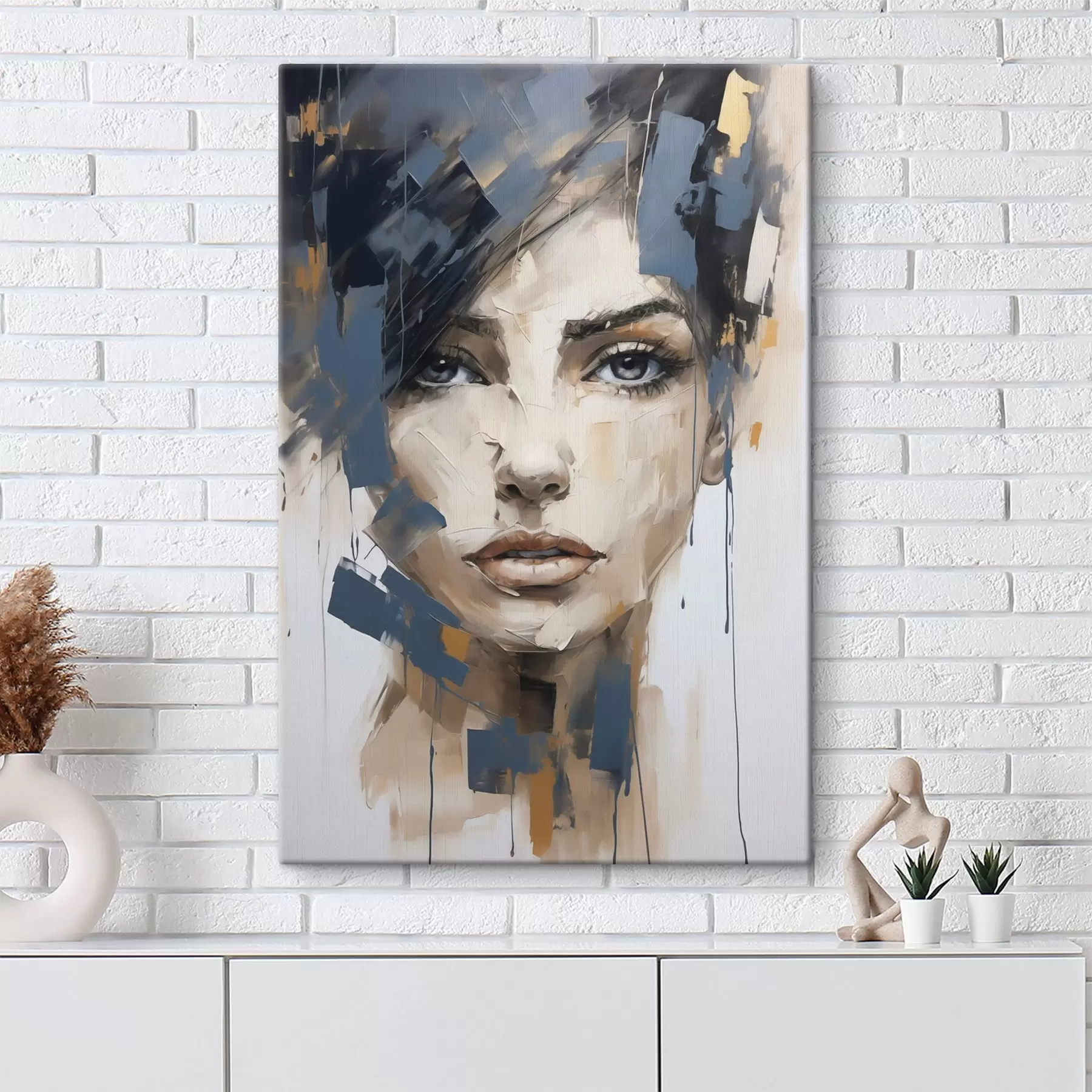 Peintures Portrait abstrait d'une jeune fille, imitation de peinture s49141