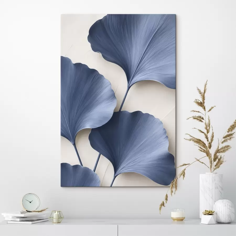  Peintures Feuilles de ginkgo sur une branche, image en 2D avec un effet de profondeur de champ s49297