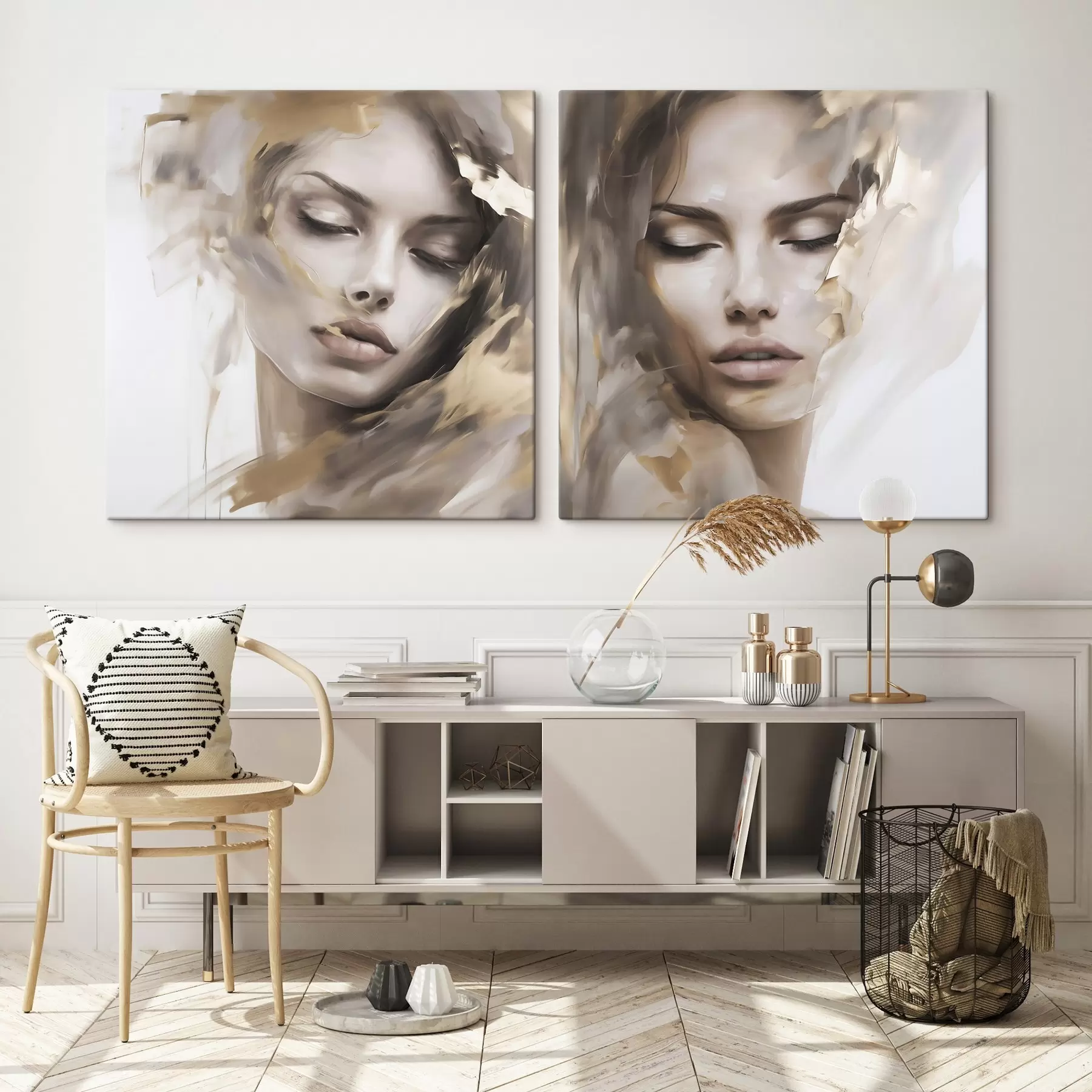  Peintures Portrait abstrait d'une jeune fille, imitation de peinture m30516
