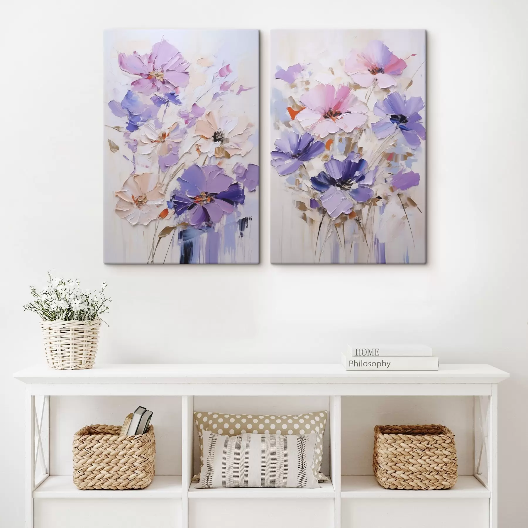  Schilderijen Felle bloemen, schilderijimitatie m30518