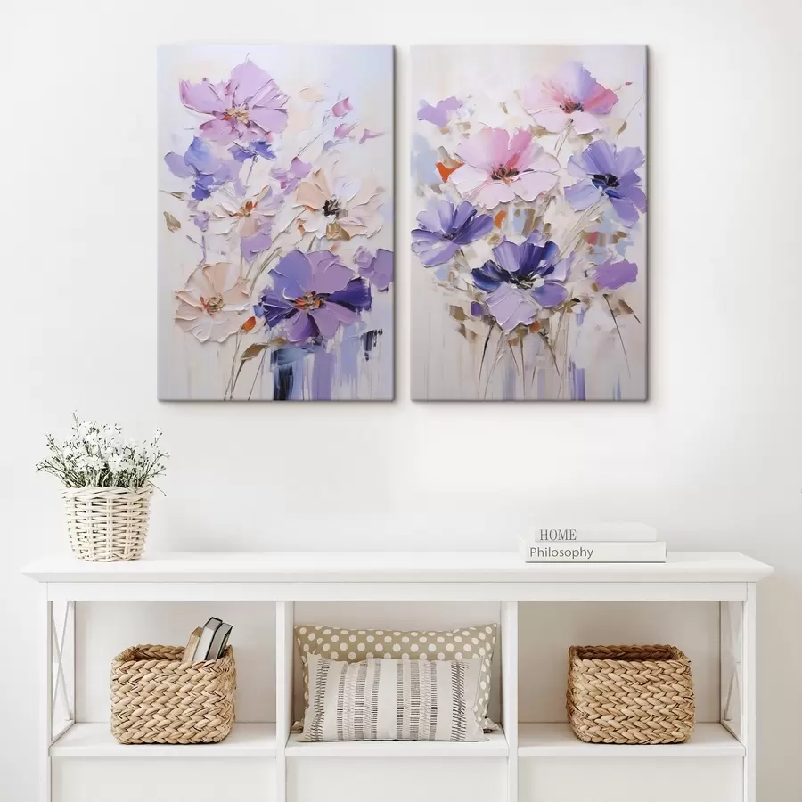  Peintures Fleurs aux couleurs vives, imitation de peinture m30518