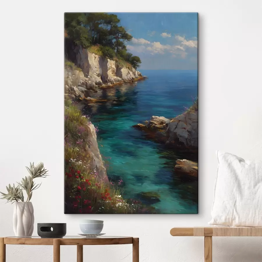  Schilderijen Een zeehaven in de stijl van een olieverfschilderij s49239