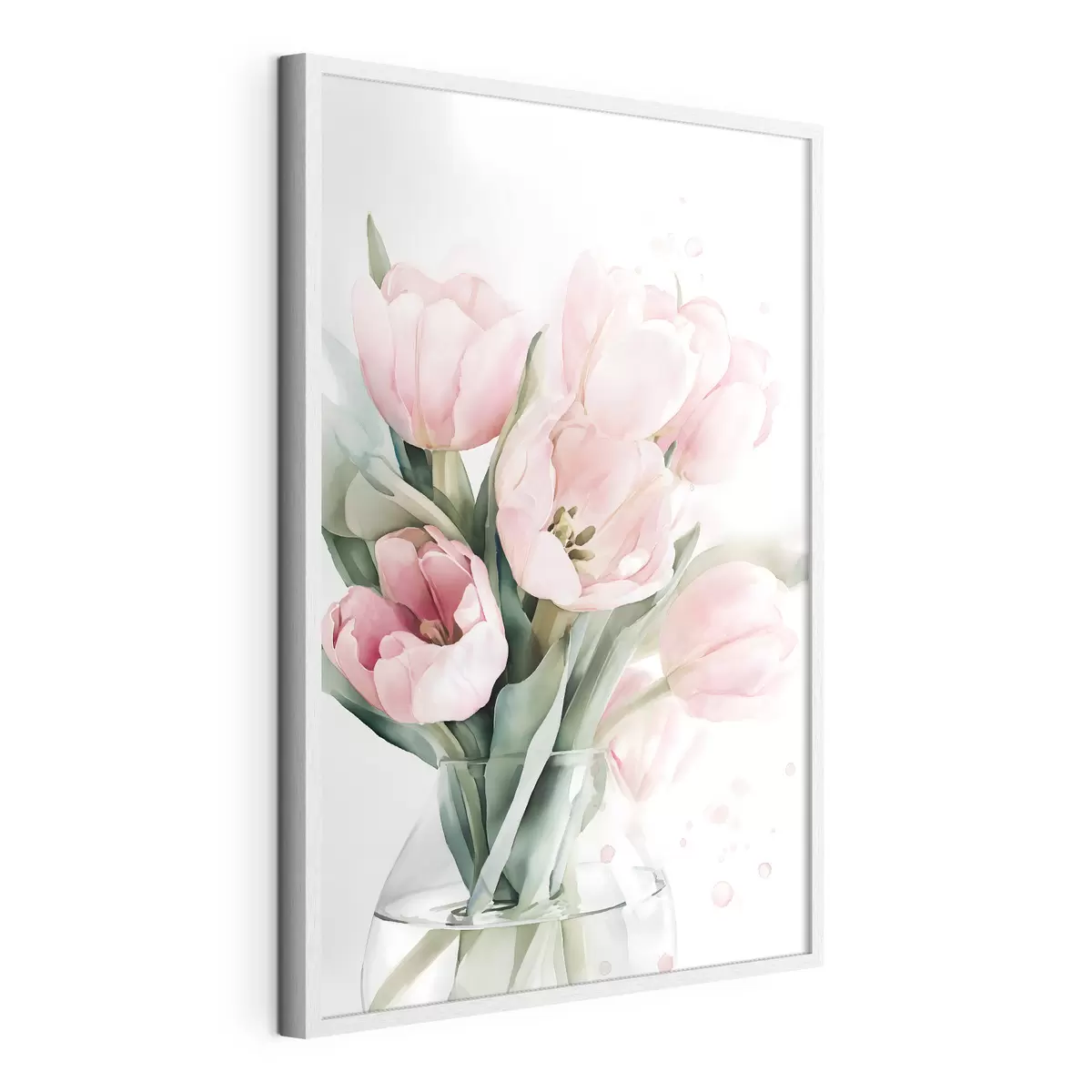 Affiche De délicates tulipes roses dans un style aquarelle f49225