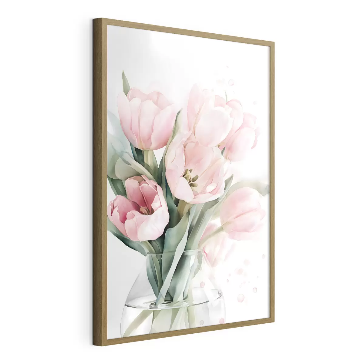 Affiche De délicates tulipes roses dans un style aquarelle f49225