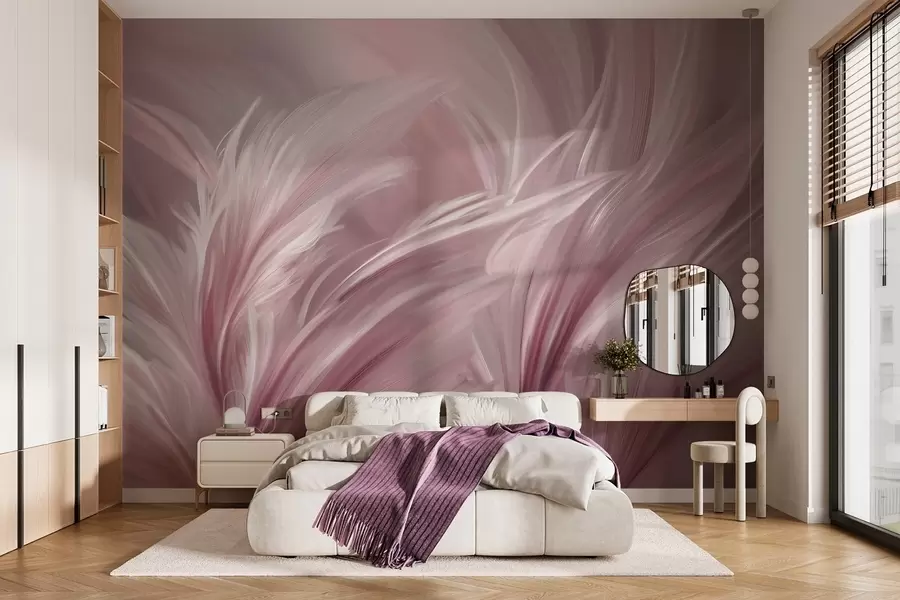 Fotobehang Elegante veren in roze tinten w05658v1