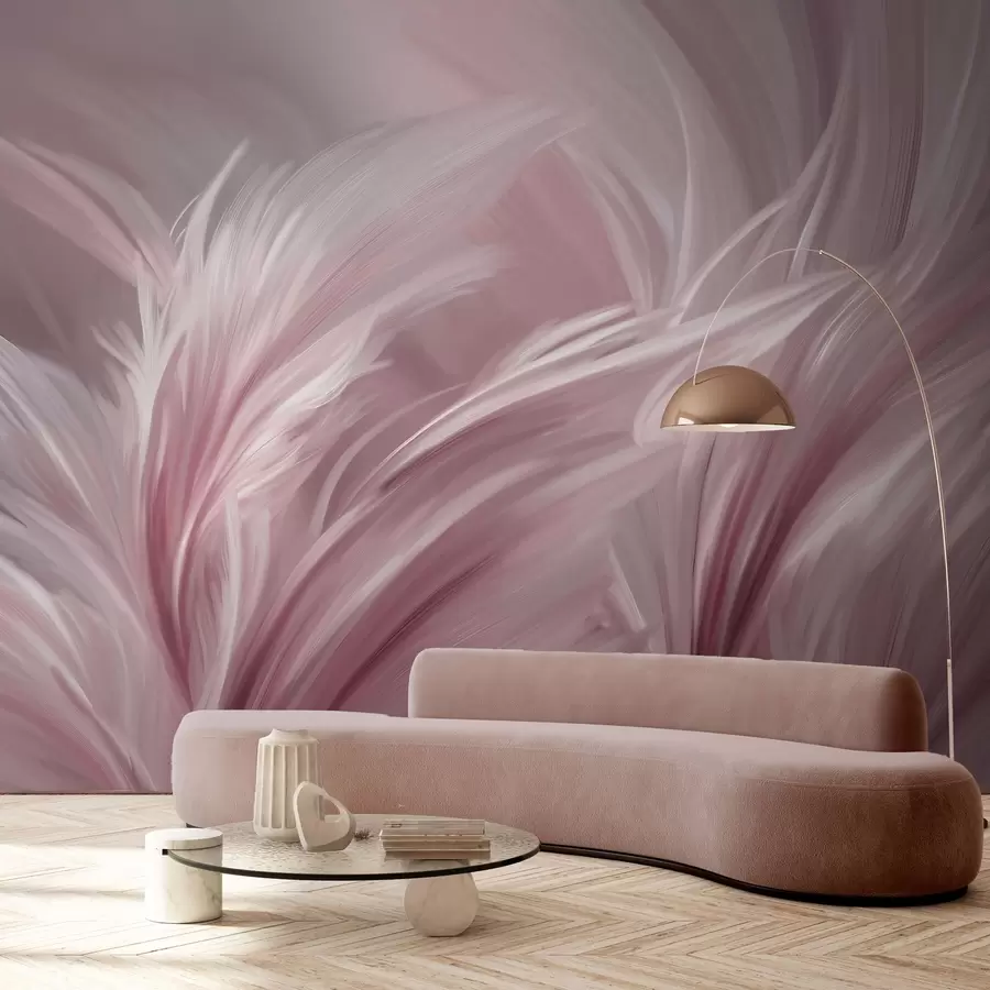 Fotobehang Elegante veren in roze tinten w05658v1