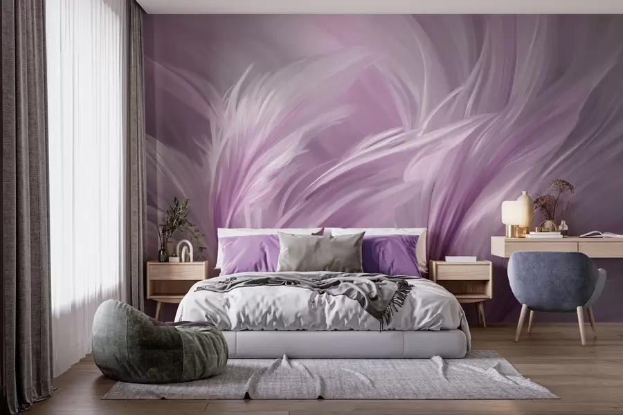 Fotobehang Elegante veren in paarse tinten w05658v2