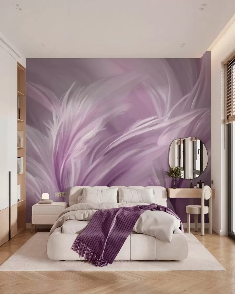 Fotobehang Elegante veren in paarse tinten w05658v2