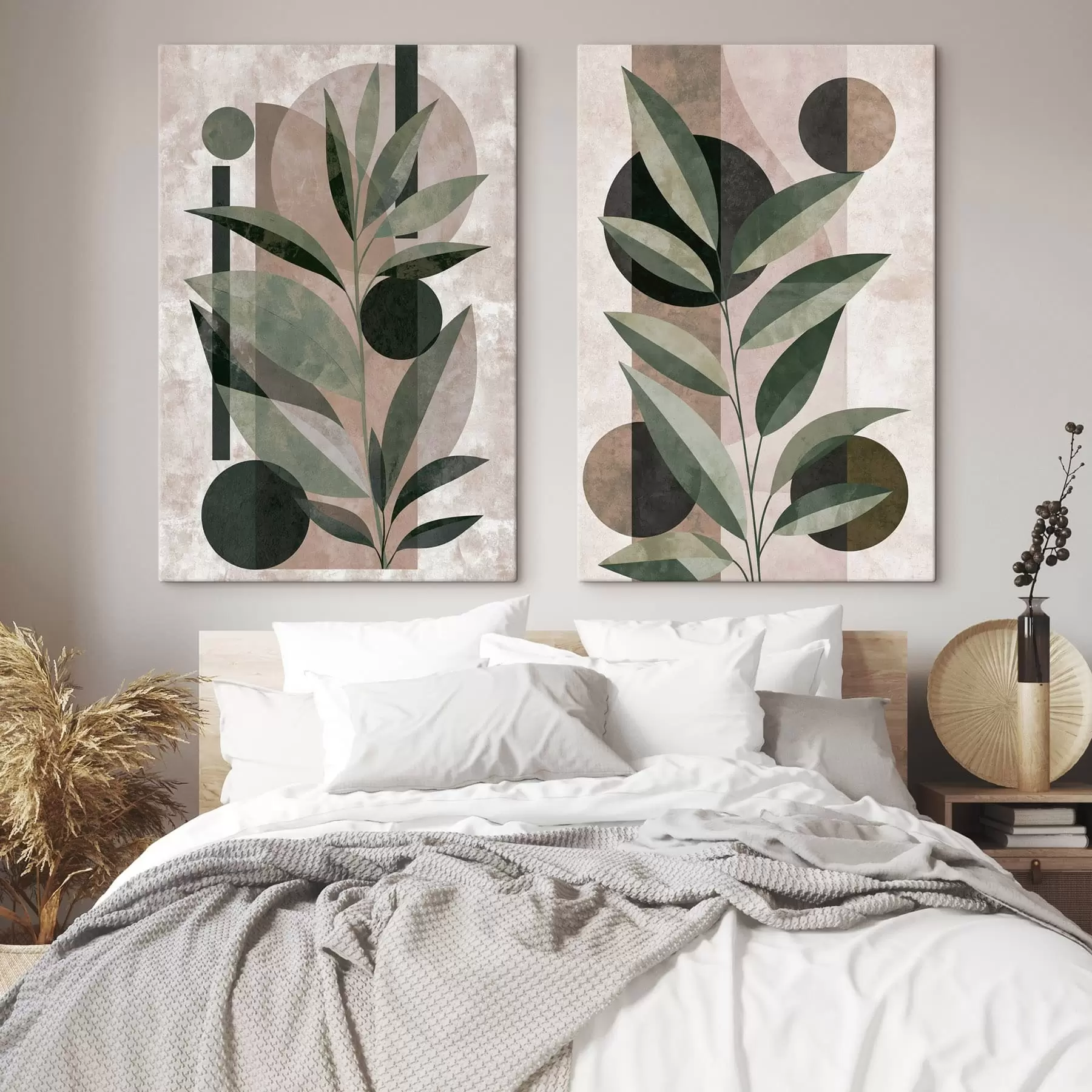  Peintures Une composition abstraite avec des feuilles m30544