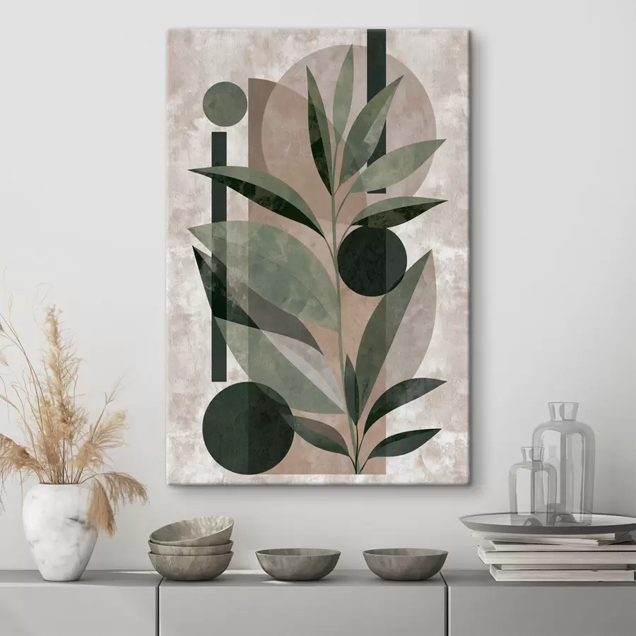 Fotobehang Een abstracte compositie met bladeren s49414