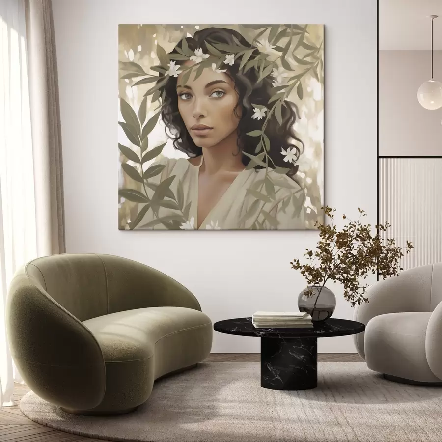  Peintures Une jeune fille parmi les branches (imitation d'un tableau) s49393