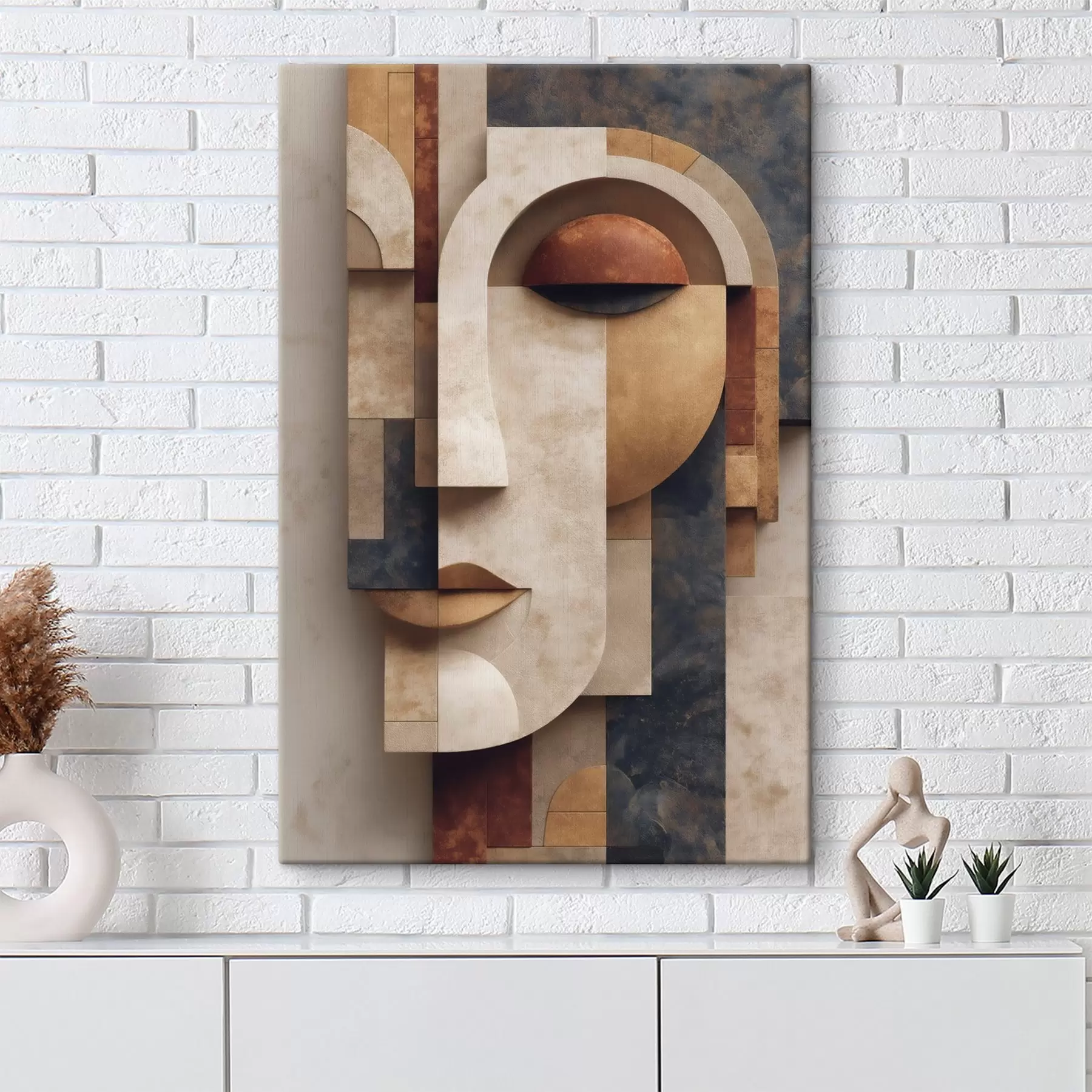  Peintures Illustration abstraite représentant un visage de profil s49397