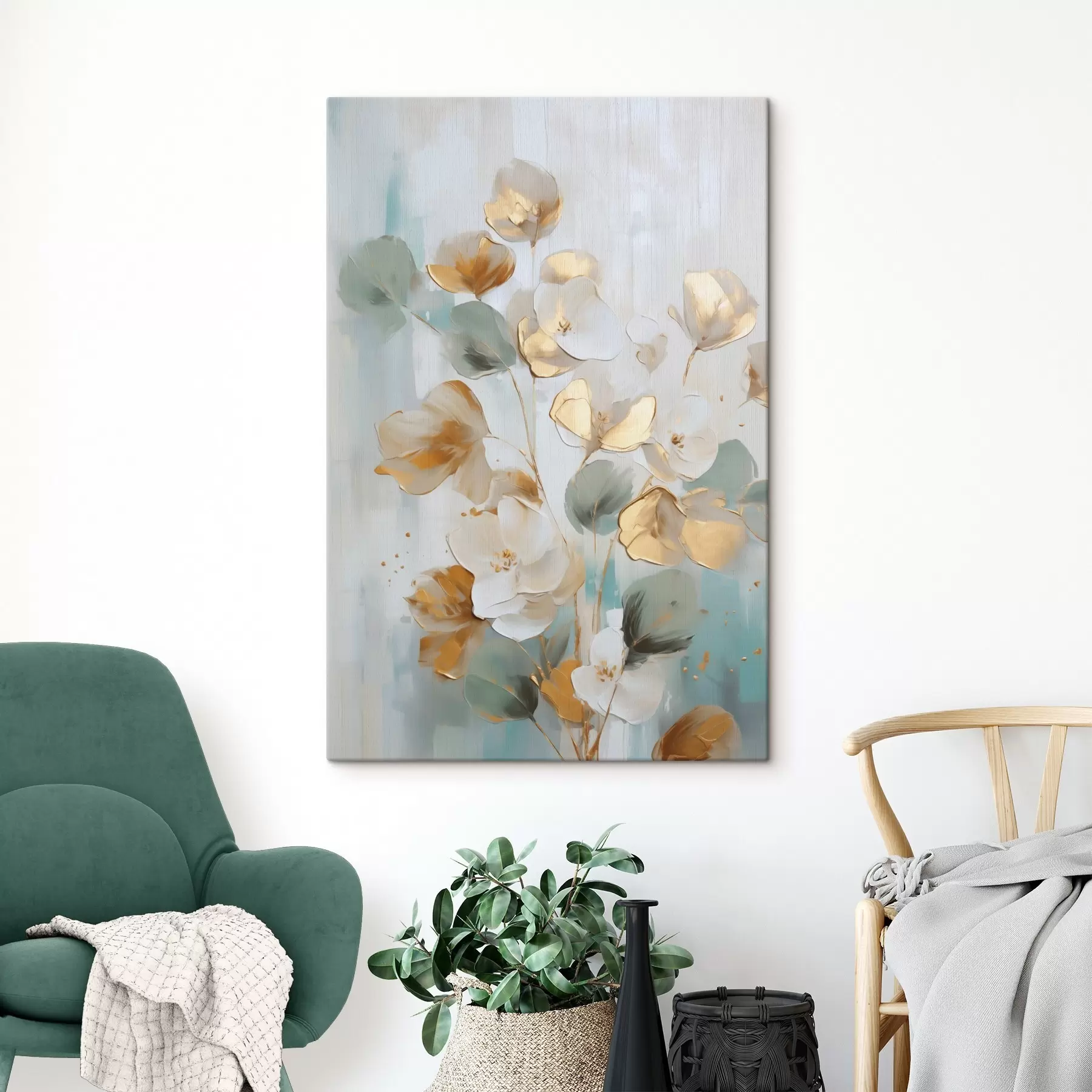  Peintures Branches abstraites avec un feuillage imitant la peinture s49399