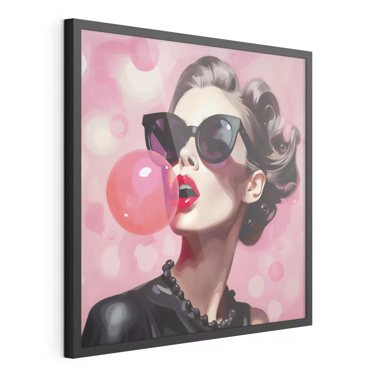 Affiche Illustration représentant une jeune fille portant des lunettes de soleil f49385