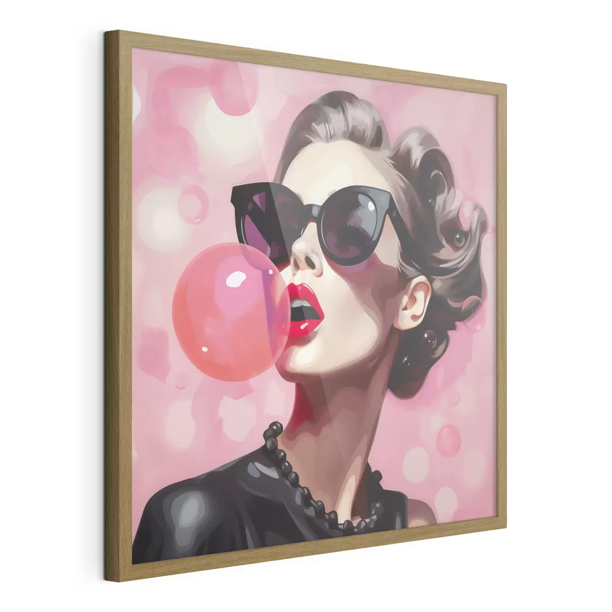 Affiche Illustration représentant une jeune fille portant des lunettes de soleil f49385