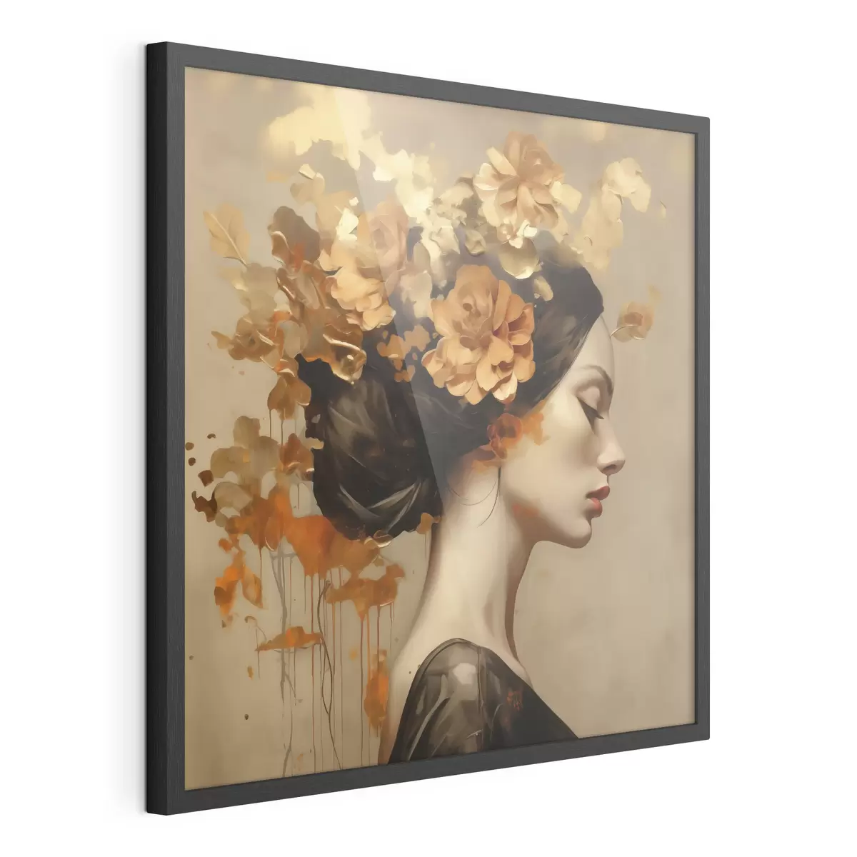 Affiche Reproduction d'un tableau représentant une jeune fille avec des fleurs dans les cheveux f49401