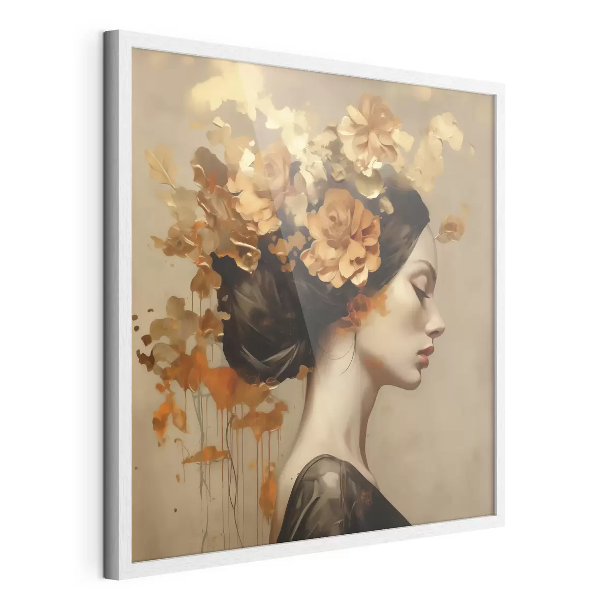 Affiche Reproduction d'un tableau représentant une jeune fille avec des fleurs dans les cheveux f49401
