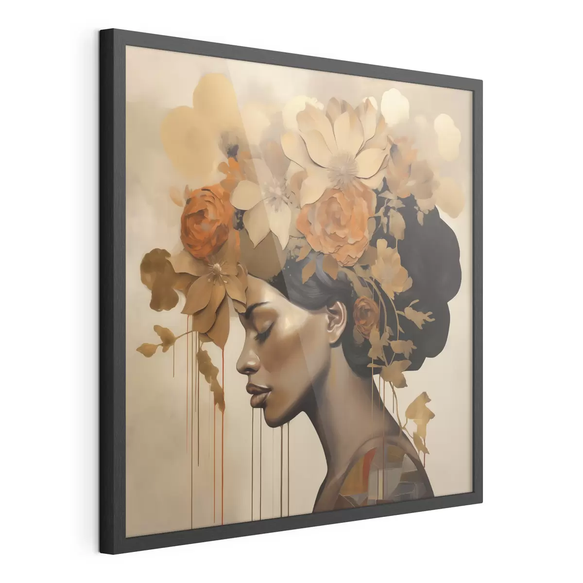 Affiche Reproduction d'un tableau représentant une jeune fille avec des fleurs dans les cheveux f49402