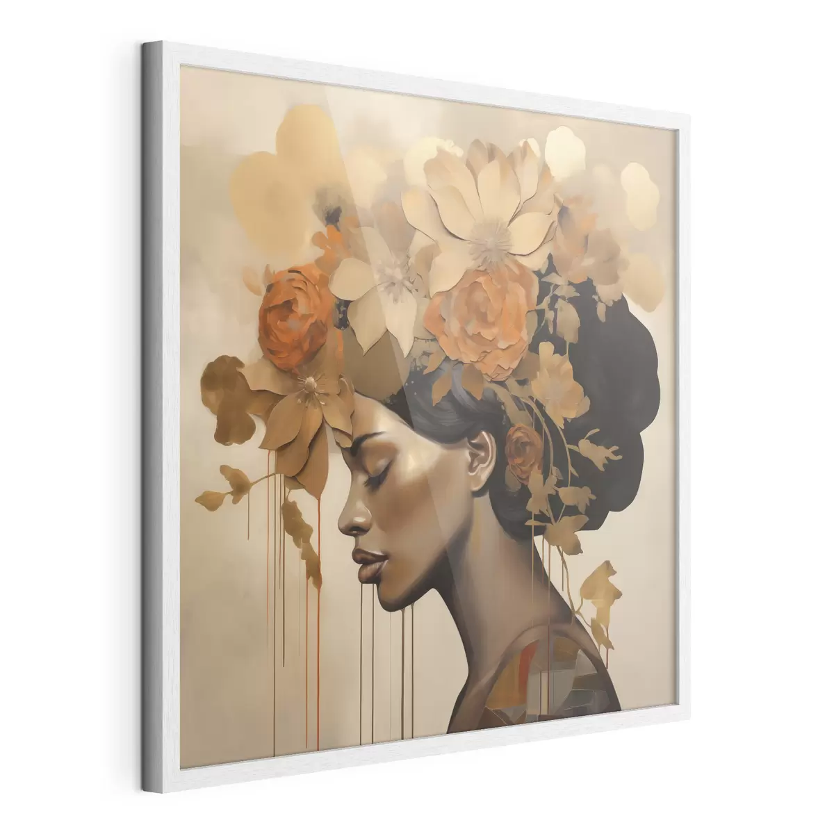 Affiche Reproduction d'un tableau représentant une jeune fille avec des fleurs dans les cheveux f49402