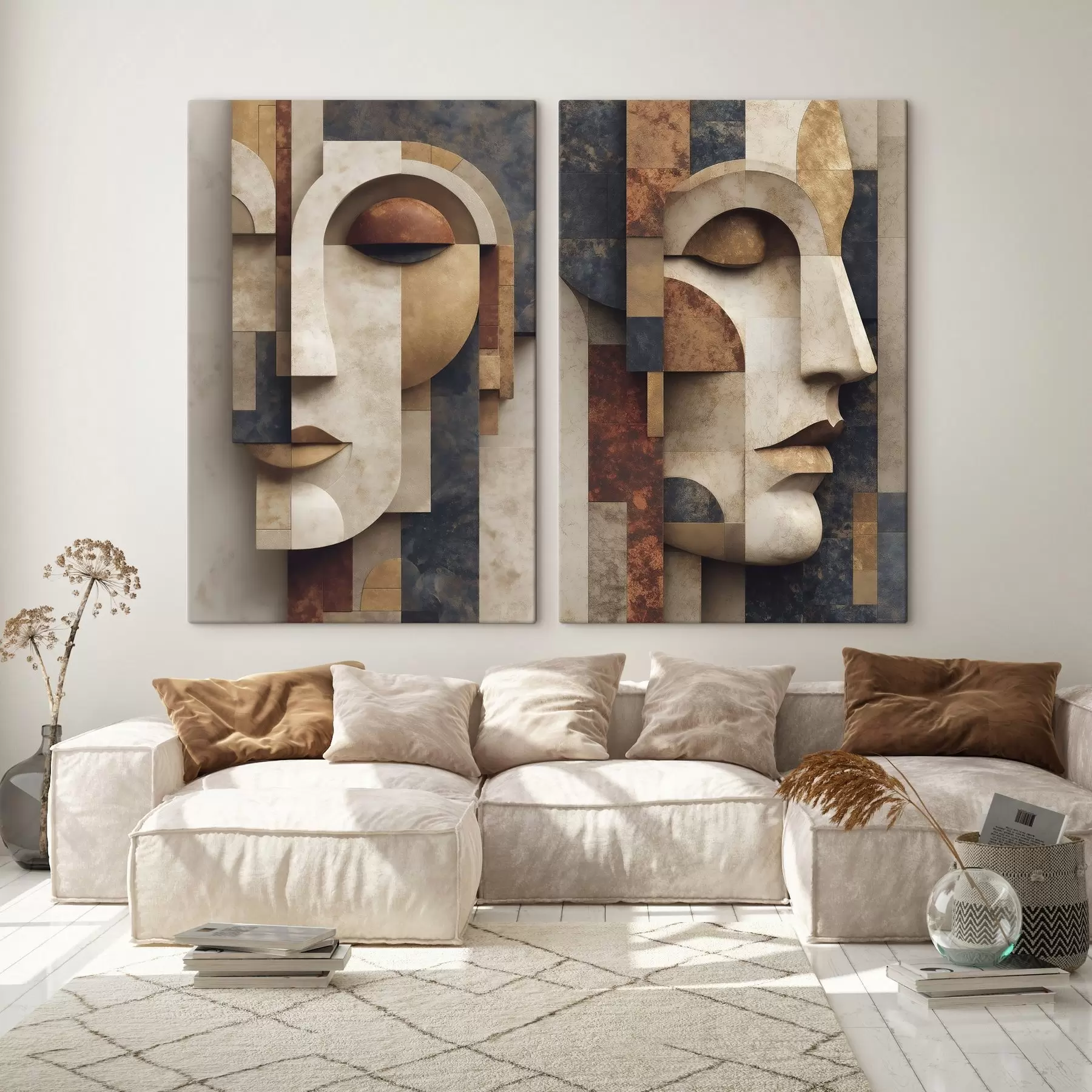  Peintures Illustration abstraite représentant un visage de profil m30557