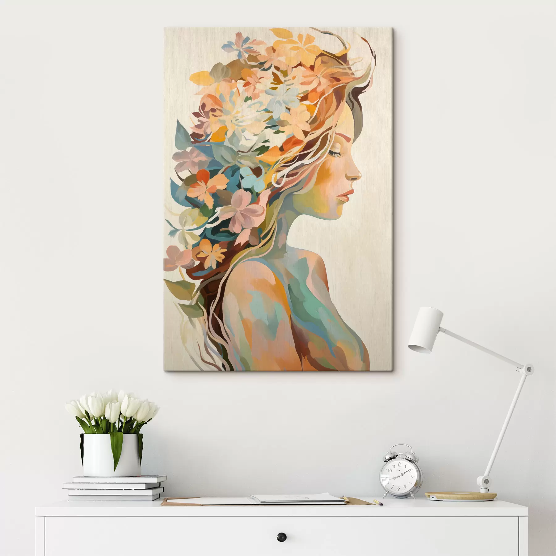  Peintures Femme avec des fleurs s49451