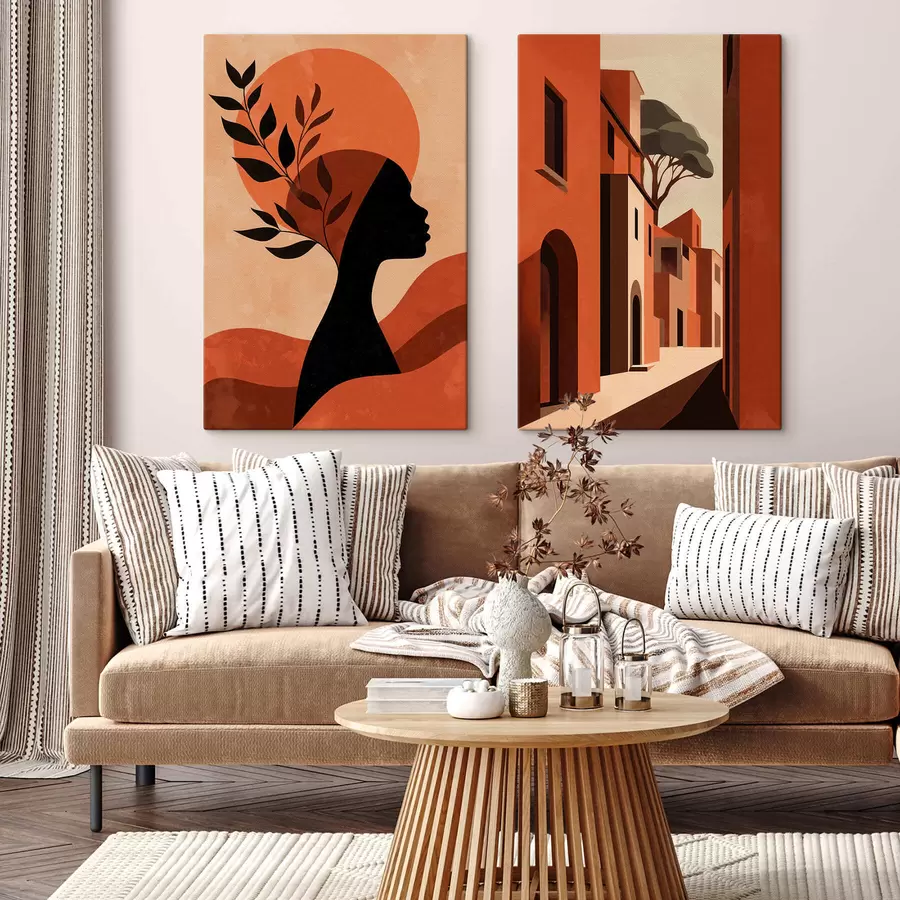 Fotobehang Silhouetten en straten m30563