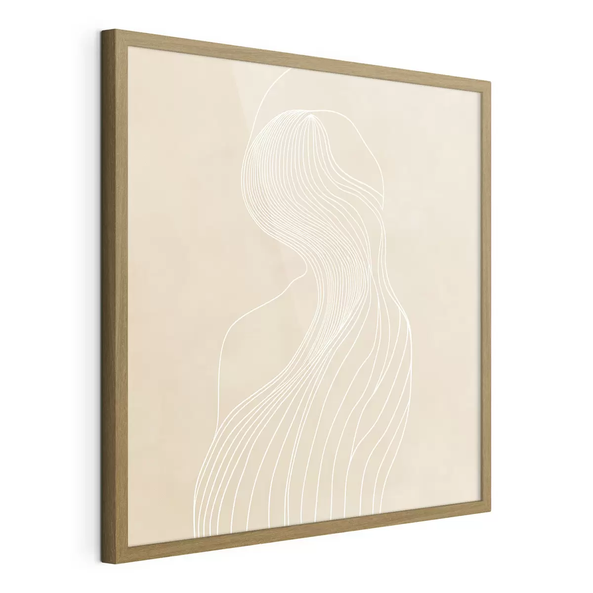 Poster Abstrakt vrouwelijk silhouet in witte lijnen in minimalistische stijl f48875