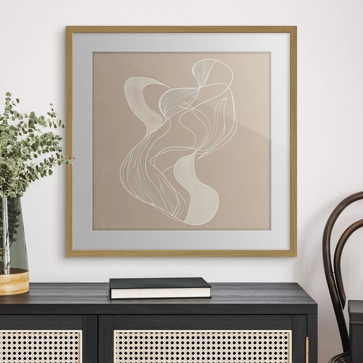 Poster Elegant abstract motief van dunne lijnen in een eigentijdse kunststijl f48876