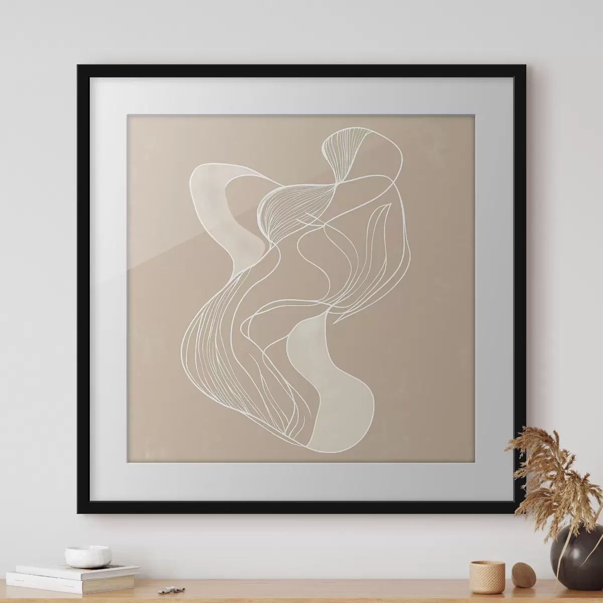 Poster Elegant abstract motief van dunne lijnen in een eigentijdse kunststijl f48876