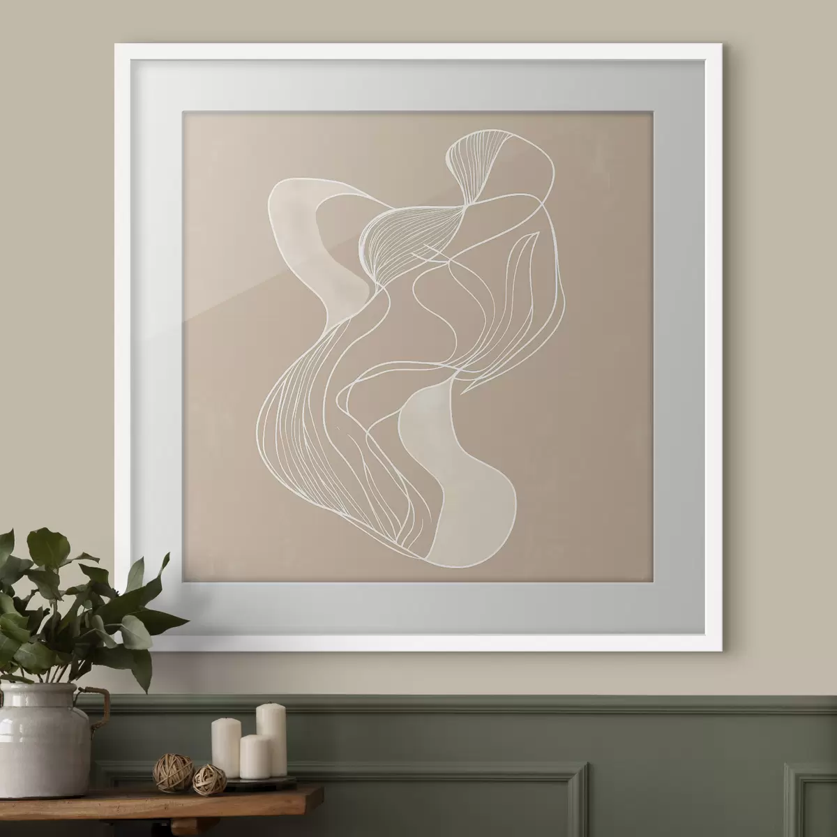 Poster Elegant abstract motief van dunne lijnen in een eigentijdse kunststijl f48876