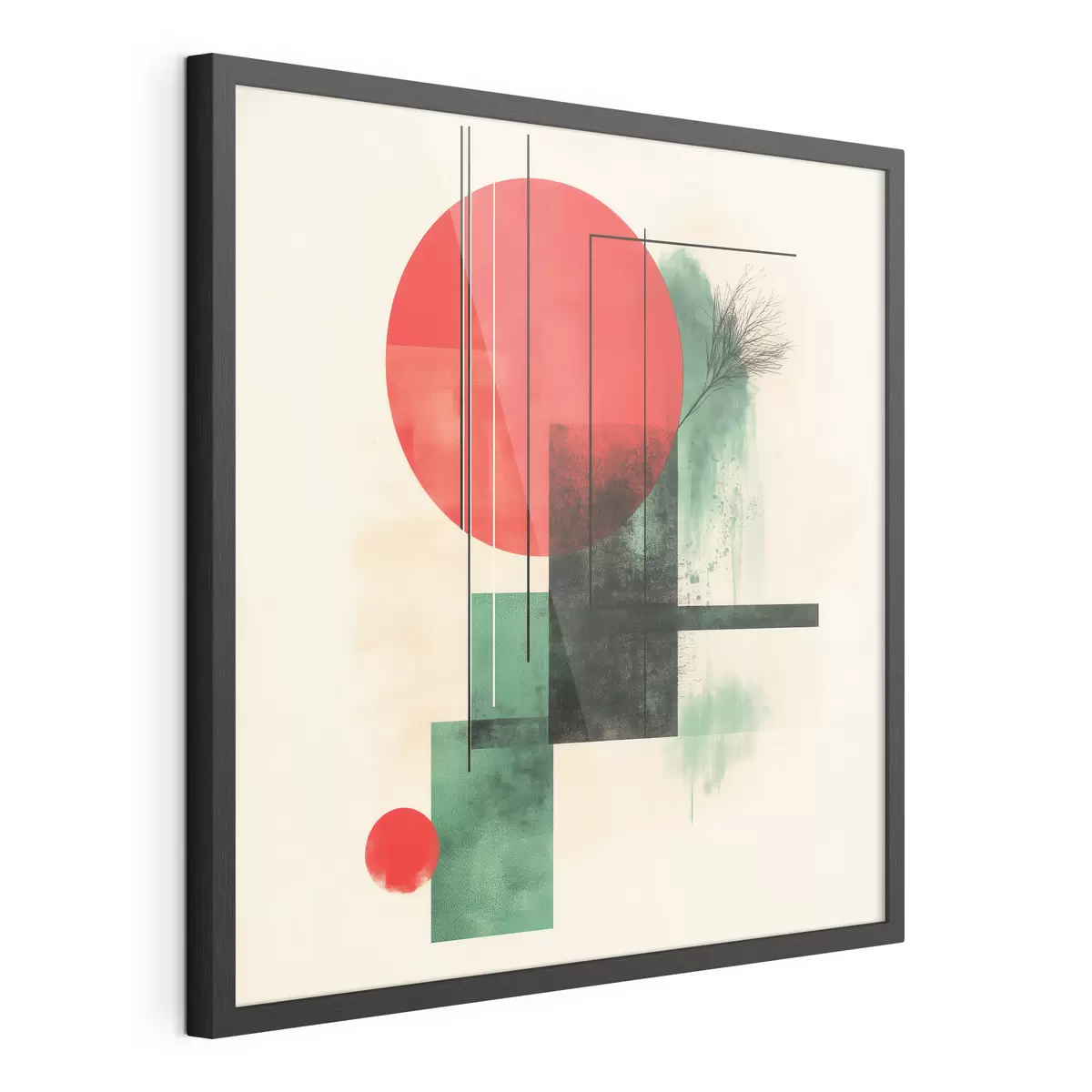 Affiche Composition artistique contemporaine aux lignes graphiques et aux éléments texturés f48887