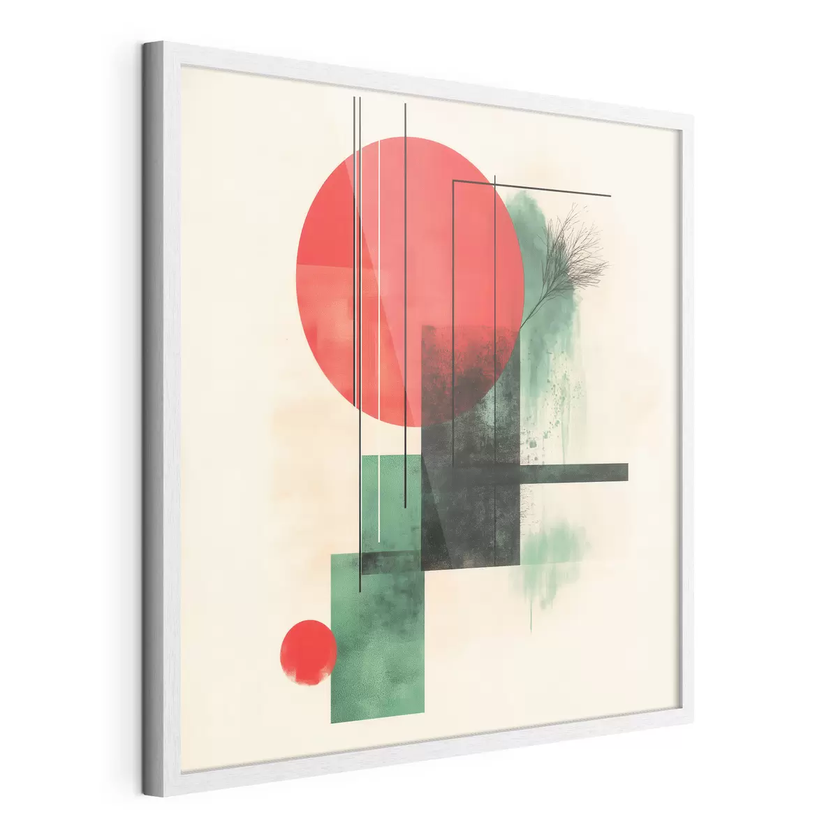 Affiche Composition artistique contemporaine aux lignes graphiques et aux éléments texturés f48887