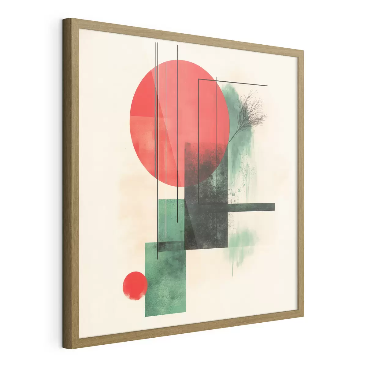 Affiche Composition artistique contemporaine aux lignes graphiques et aux éléments texturés f48887