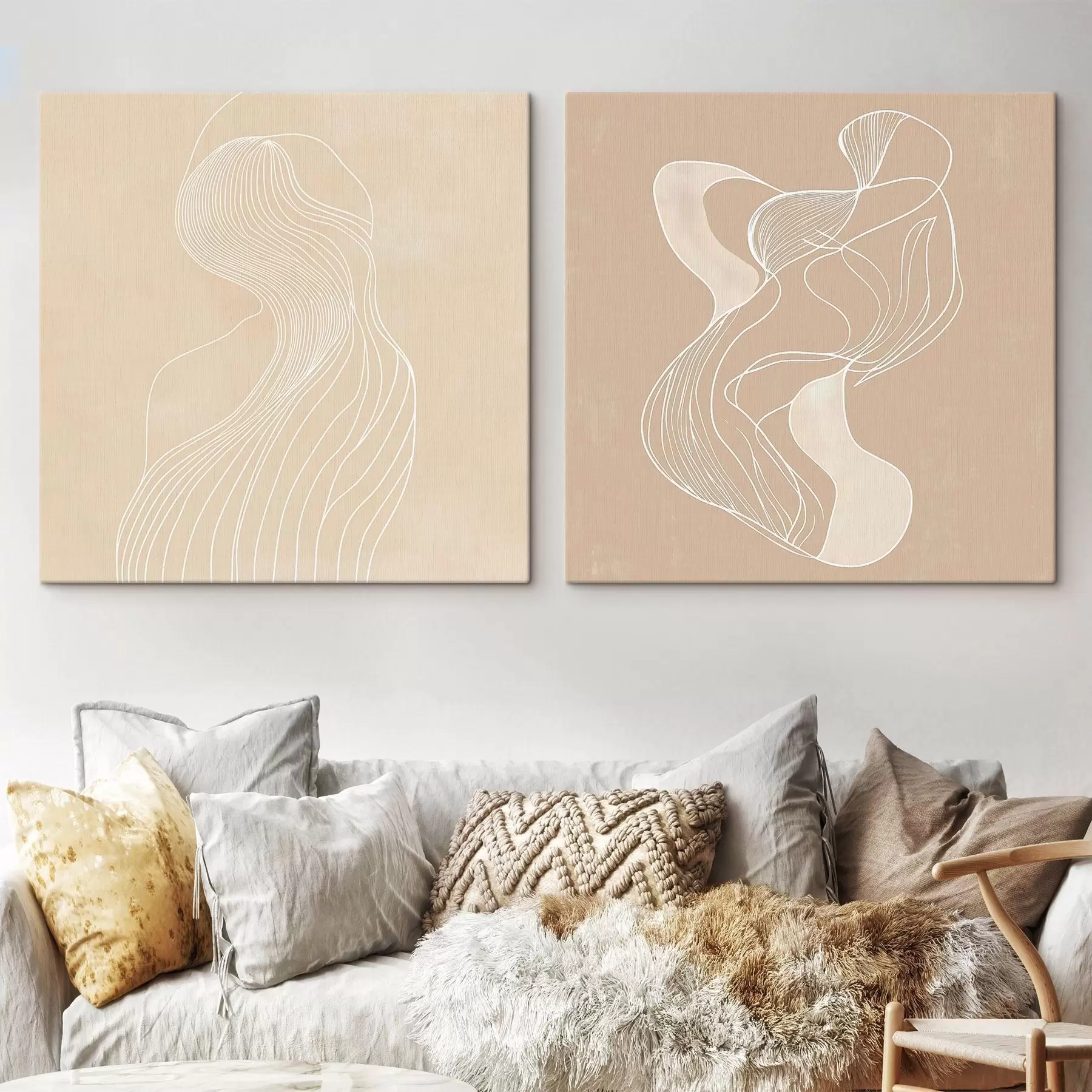  Peintures Composition aux contours fluides et à l'espace aérien m30364