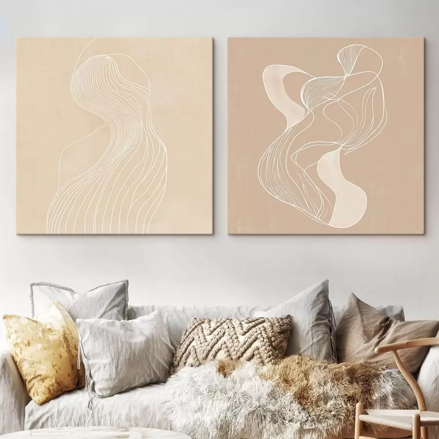  Peintures Composition aux contours fluides et à l'espace aérien m30364