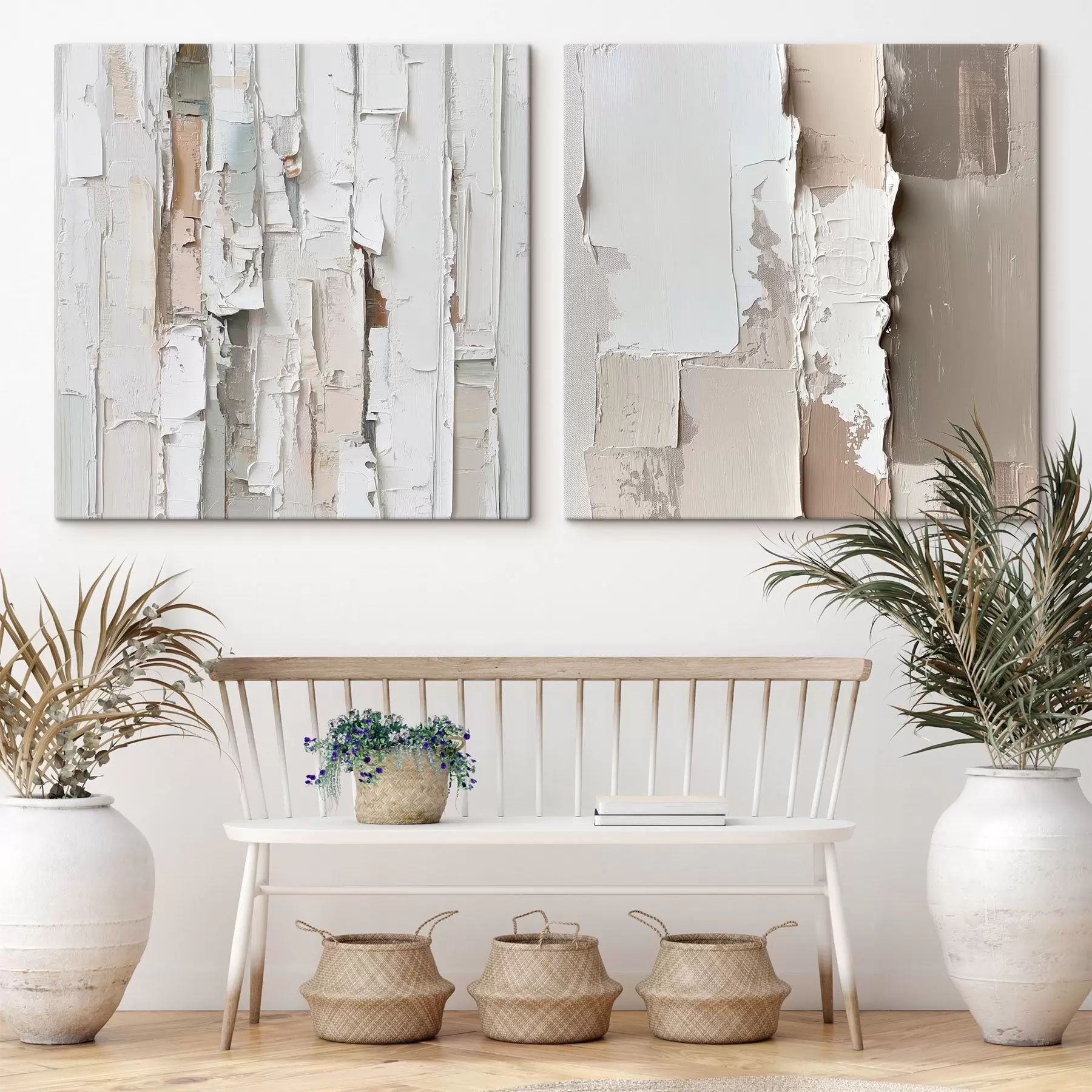  Peintures Composition abstraite aux reliefs marqués et aux touches pastel, dans un style pictural contemporain m30365