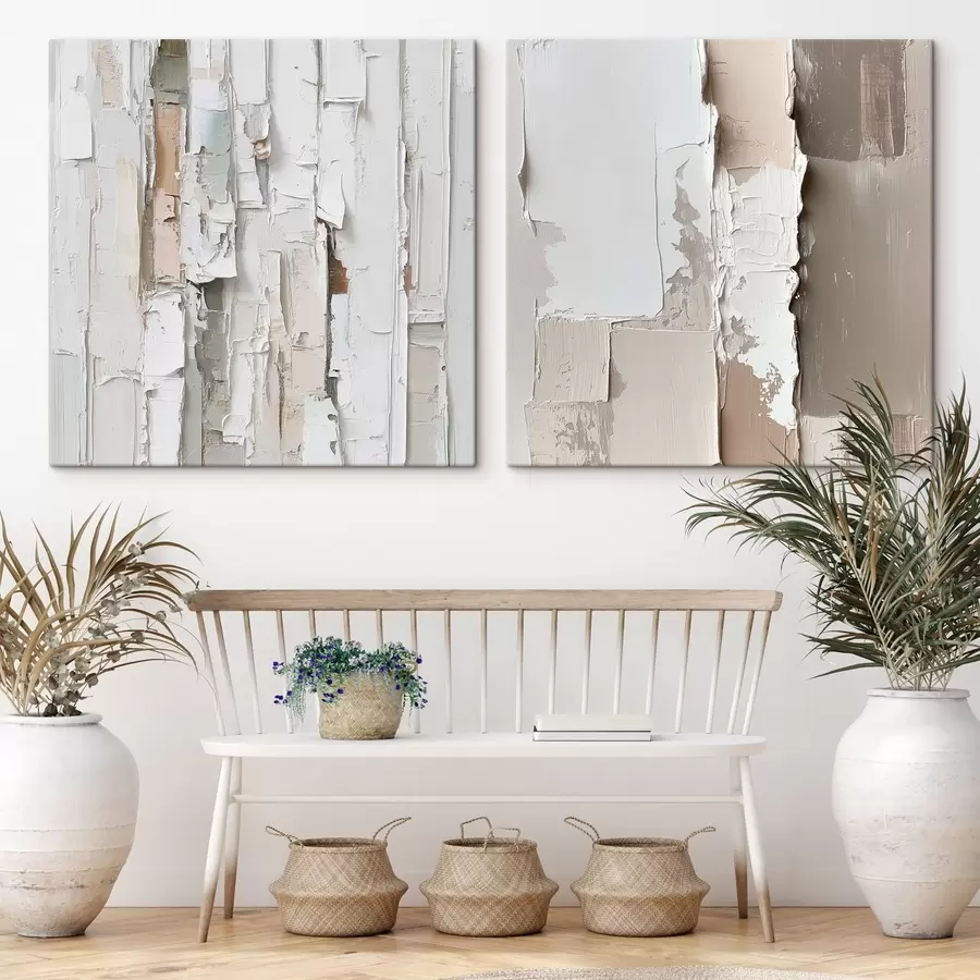  Peintures Composition abstraite aux reliefs marqués et aux touches pastel, dans un style pictural contemporain m30365