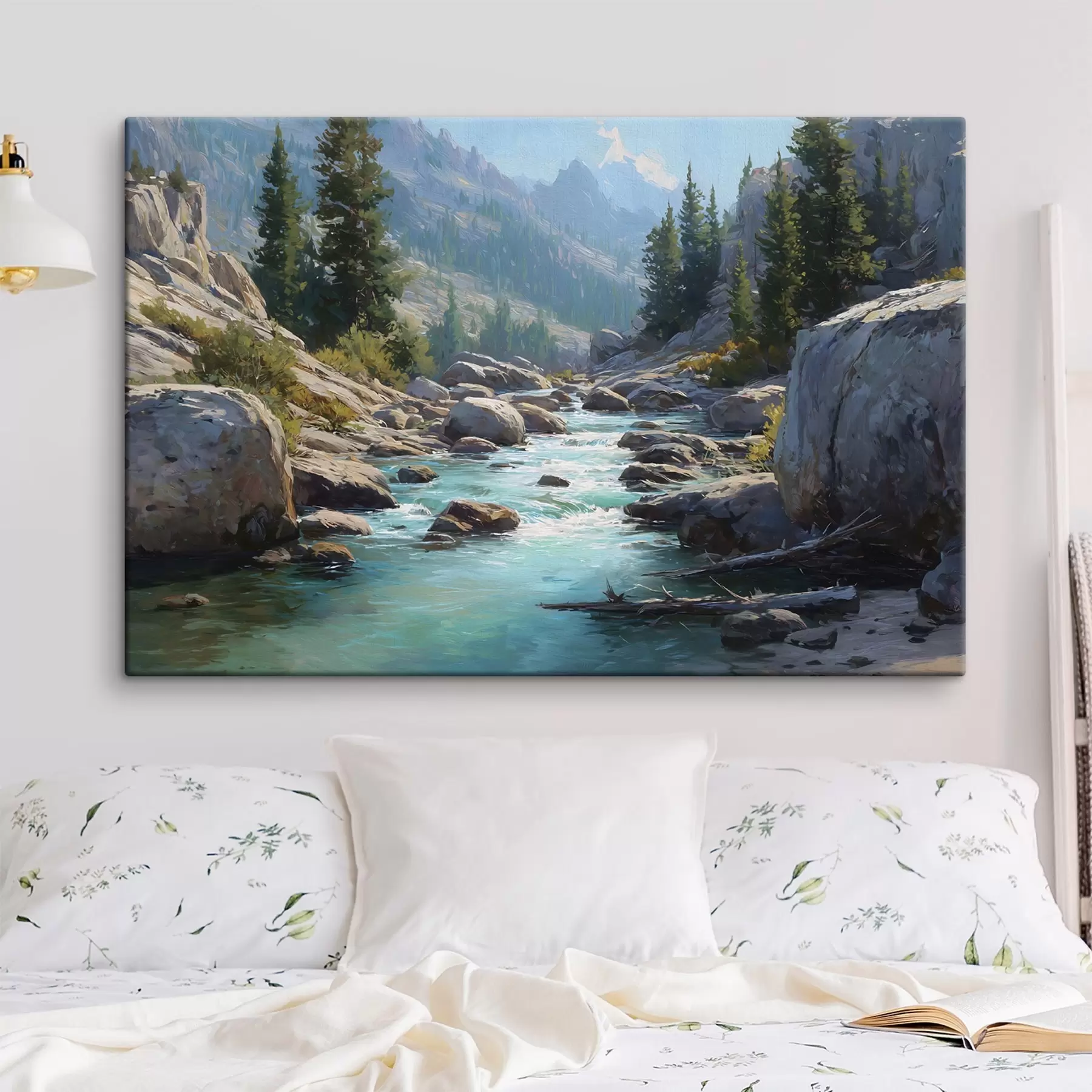 Peintures Une rivière de montagne pittoresque s49459
