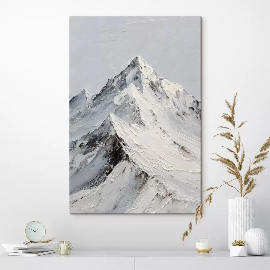  Peintures Des montagnes enneigées peintes dans un style impasto s49460