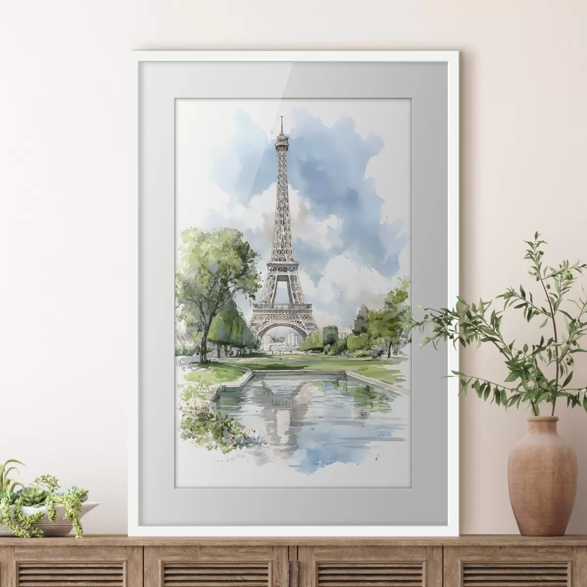 Affiche La Tour Eiffel dans un style aquarelle f49424